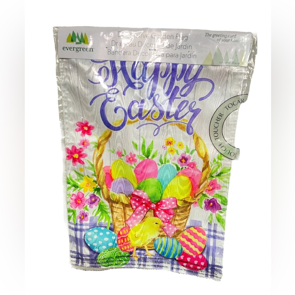 Evergreen Easter Egg Basket Double Sided Garden Flag